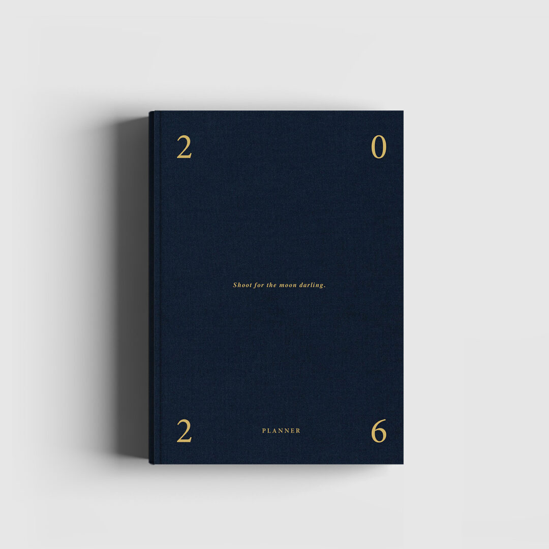 Cozy Planner 2026 – Night Sky – "Shoot for the moon darling." (preorder)